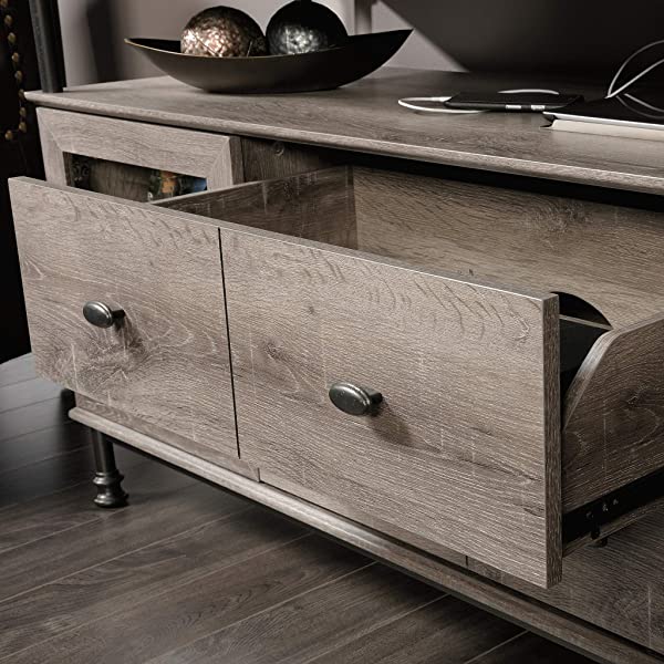 Sauder Canal Street Entertainment Credenza, For TV's up to 60", Northern Oak Finish