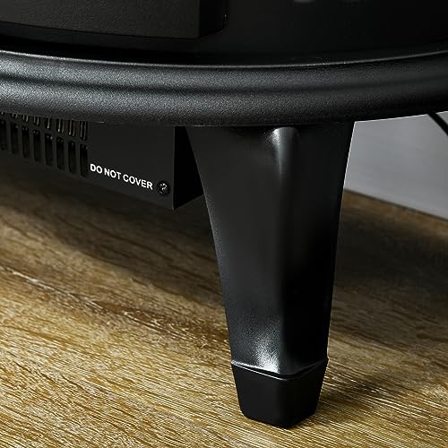 HOMCOM 22" Electric Fireplace Stove, Freestanding Electric Fire Place Heater with Realistic LED Flame, Adjustable Temperature, 1500W
