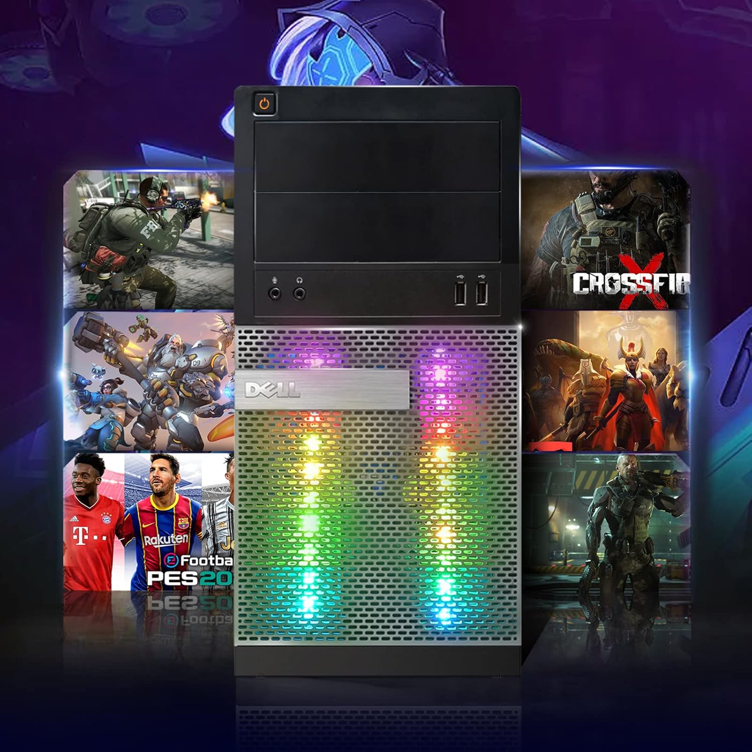 Dell RGB Gaming PC Desktop Computer - Intel Quad I7 up to 3.8GHz, GeForce GTX 1660 Super 6G GDDR6, 16GB Memory, 256G SSD + 3TB, RGB Keyboard & Mouse