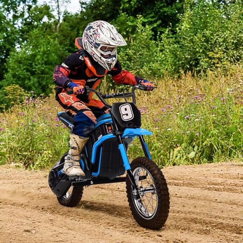 Electric Dirt Bike for Kids, 24V 350W Kids Electric Motorcycle, 3-Speed Modes & Up to 14.29 MPH, Metal Suspension Safe and Shock Proof