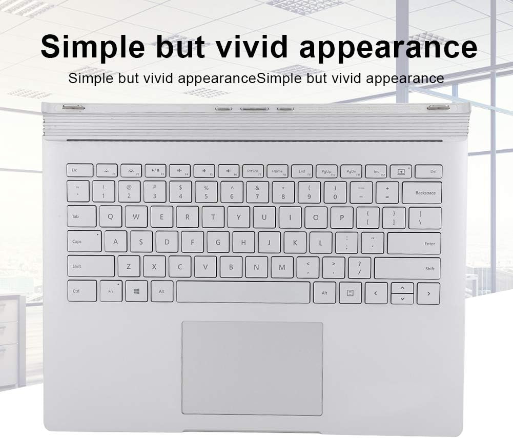 Hopcd Laptop Keyboard for Surface Book, Multifunctional Notebook Laptop Keyboard Replacement for Surface Book 1 1704, Silver
