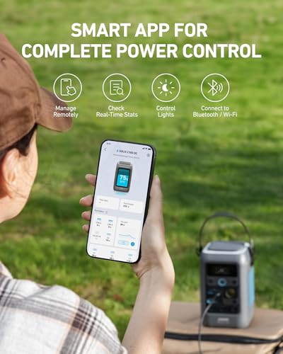 Anker SOLIX C300 DC Power Bank Station, Outdoor 288Wh Portable Power Station, LiFePO4 Battery, 300W Solar Generator, for Camping, Traveling