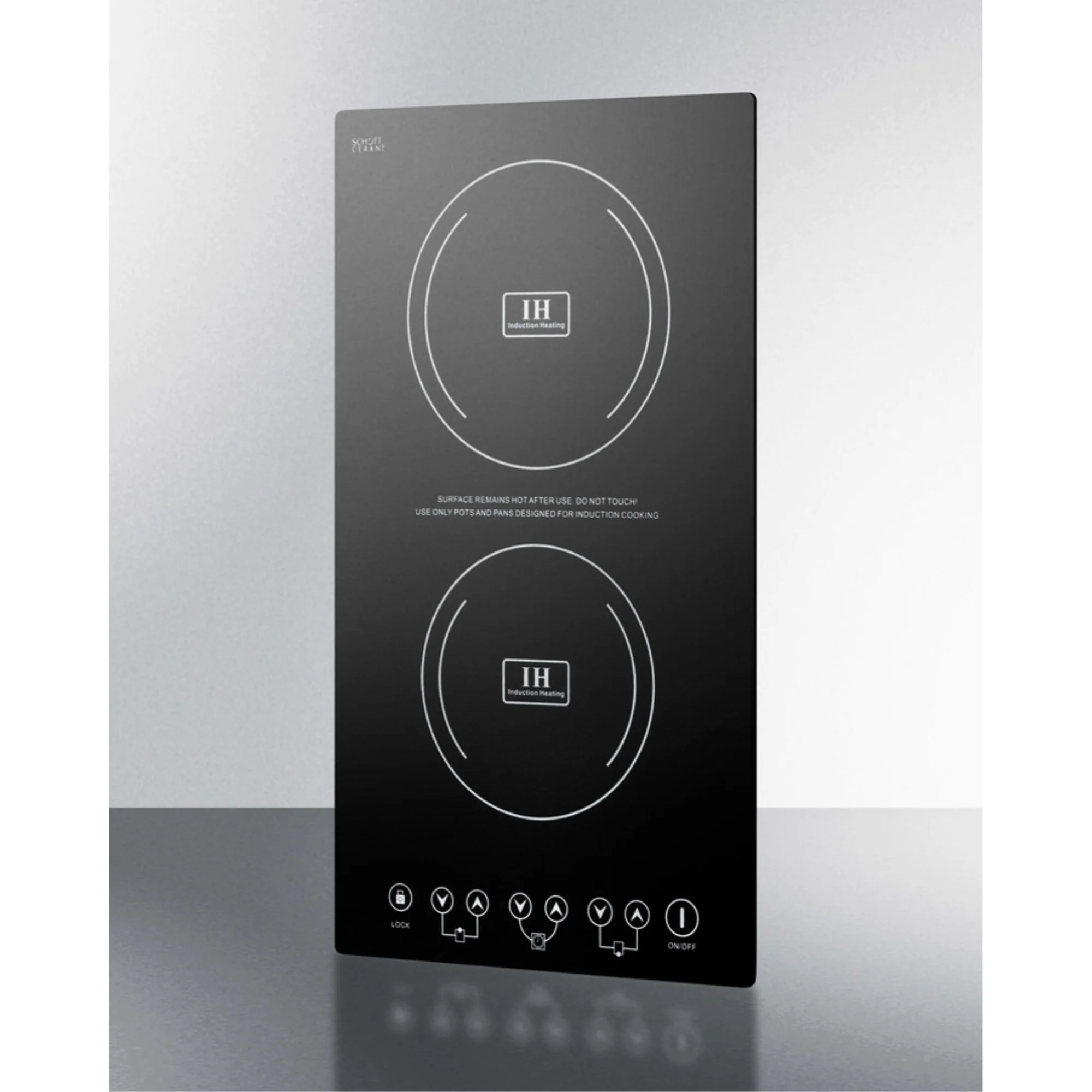 12" Wide 230V 2-Burner Induction Cooktop