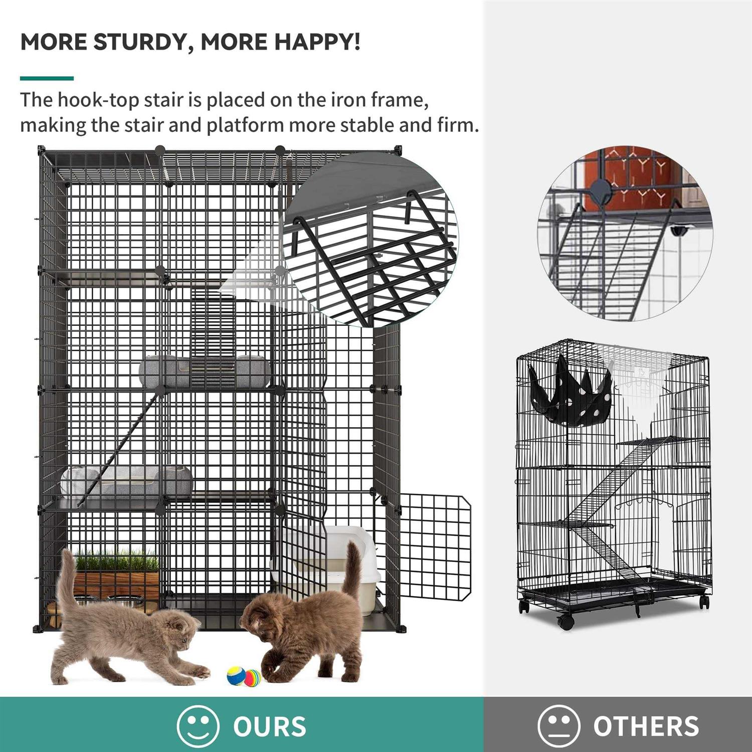 YITAHOME 4 Tier Cat Hammock Cat Enclosure - Pet Supplies online store