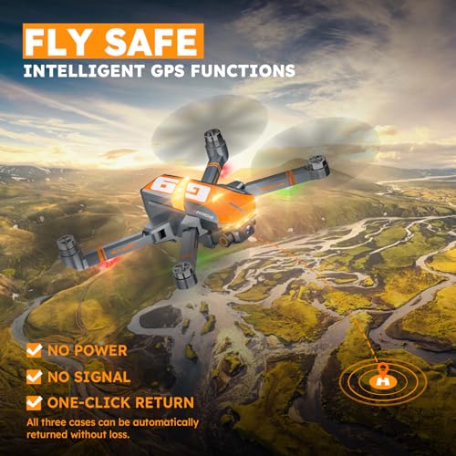 GPS Drones with 4K Camera for Adults with Brushless Motor and Follow Me Mode,Long Flight Time and Distance,5G FPV Transmission and Auto Return