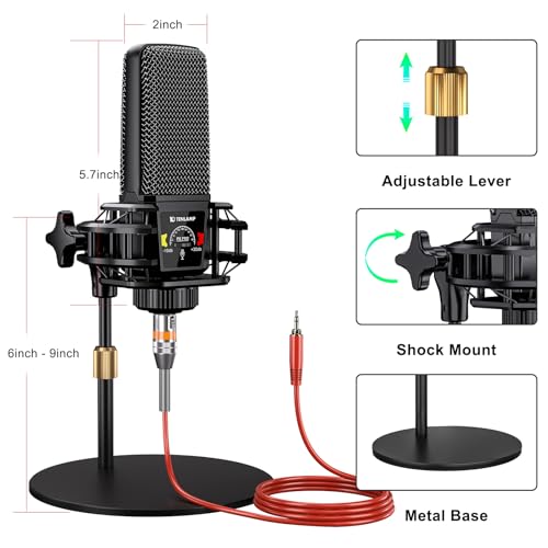 Podcast Microphone Bundle with Live Sound Card Audio Mixer