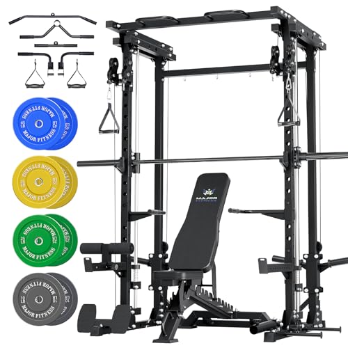 Major Fitness Drone3 Smith△ Machine – All-in-One Home Gym Squat Rack with Weight Bar