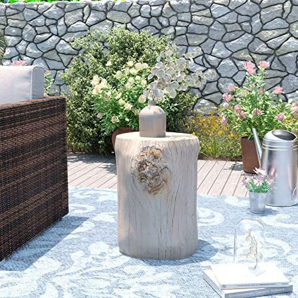 xrboomlife Rustic Stump Side Table  Brown Wood-Look End Table  Stump Accent Side Table Stool for Living Room