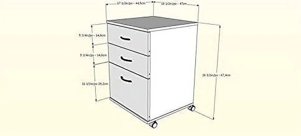 Wood 3 Drawer Lateral Mobile Vertical Filing Cabinet In Natural Maple