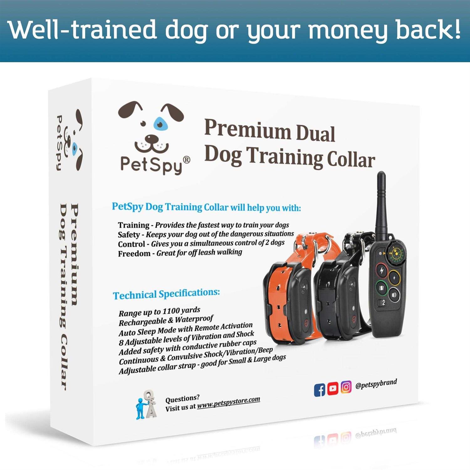 PetSpy Premium Dog Training Shock Collar for Dogs with Vibration Shock and Beep - Pet Supplies online store