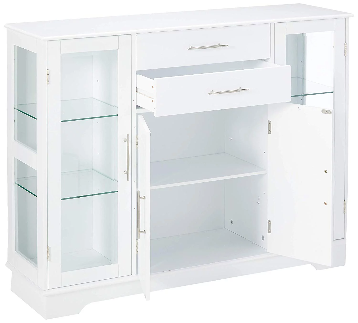 Elias Contemporary Wooden Sideboard Buffet China Cabinet, White