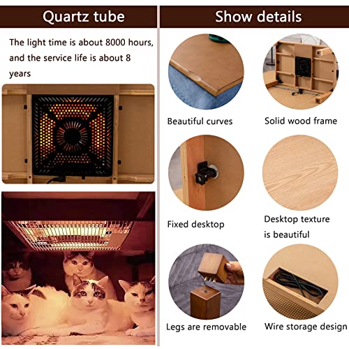 Japanese Desk,Kotatsu Table with Heater and Blanket,Coffee Tables Set for Living Room,Tatami Futon Tea Stove Table