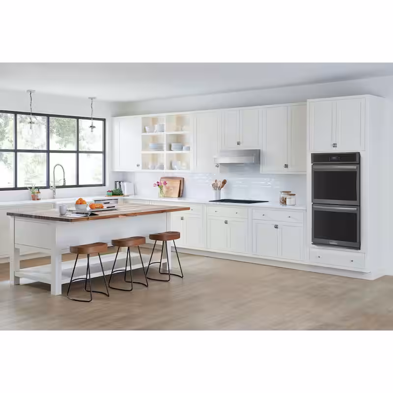 Gallery 27 in. Double Electric Built-In Wall Oven with Total Convection in Smudge-Proof Black Stainless Steel