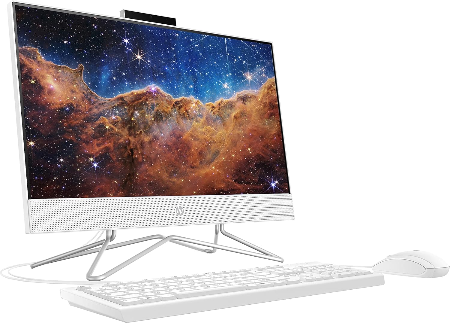 HP 2022 Newest All-in-One Desktop, 21.5" FHD Display, Intel Celeron J4025 Processor, 4GB RAM, 128GB PCIe SSD, Webcam, WiFi, HDMI, RJ-45