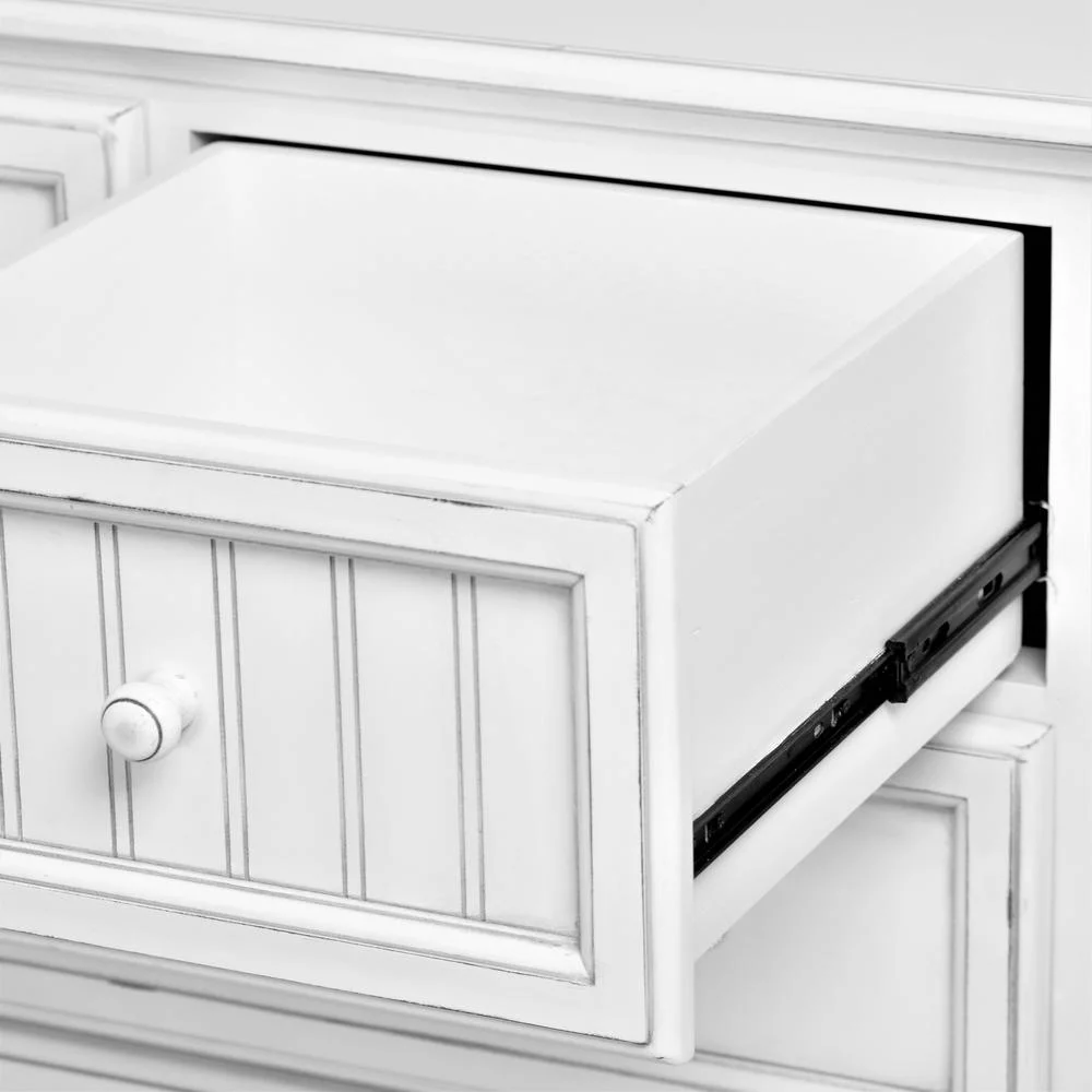 Sea Wind Florida Monaco Coastal Wood Dresser with 7 Drawers in White