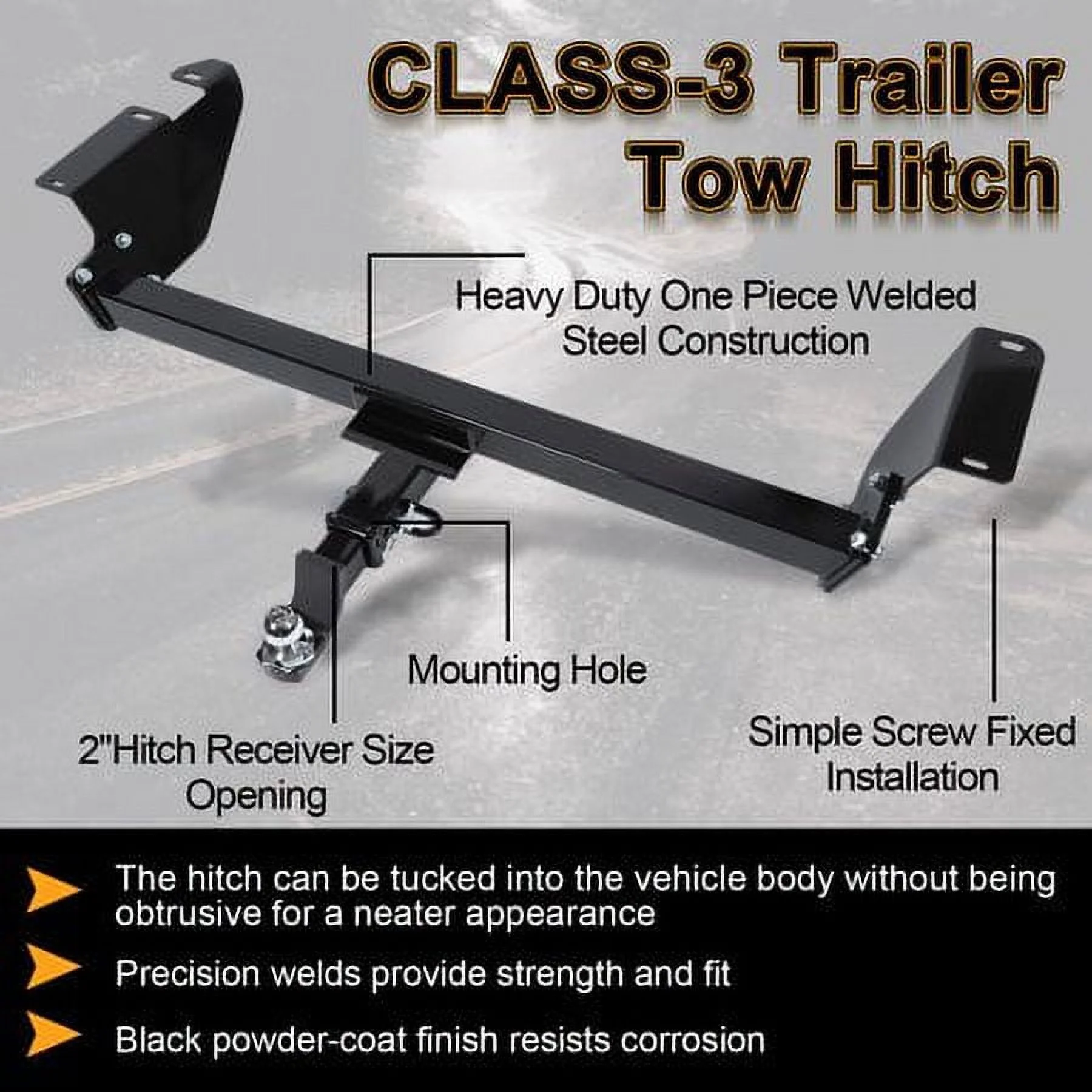 Kojem Trailer Hitch Fit for 2008-2020 Dodge Grand Caravan Class 3 Trailer Tow Hitch Receiver 2" Fit for Chrysler Town & Country RAM C/V Tradesman