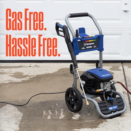 Westinghouse WPX3400e Electric Pressure Washer, 3400 Max PSI and 2.0 Max GPM, Brushless Motor, Onboard Soap Tank, Spray Gun and Wand, 5 Nozzle Set