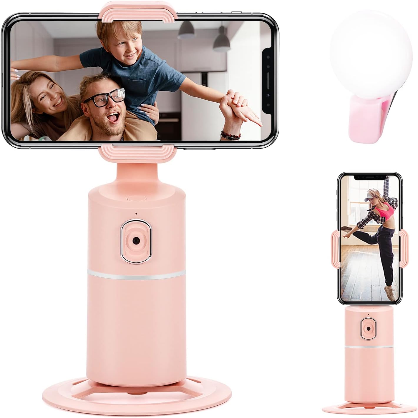 Auto Face Tracking Tripod, No App, 360° Rotation Face Tracking Phone Camera Mount, Selfie Stick