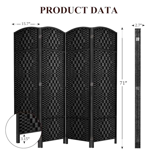 Room Divider, Room Dividers and Folding Privacy Screens, 16in Privacy Screen, 6 Panel Temporary Wall Partitions, 6ft Space Separation Panel Screen