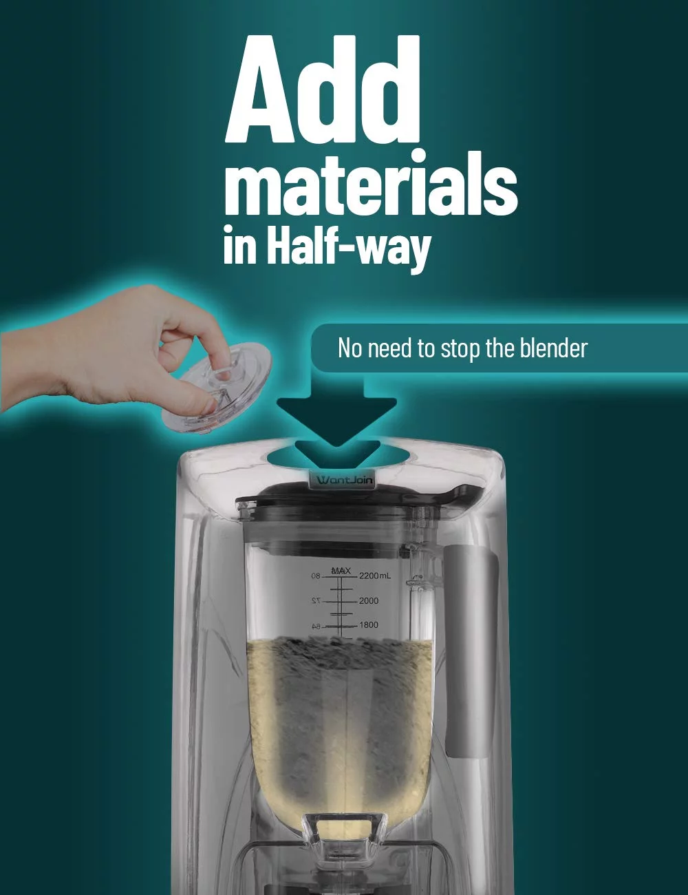 WantJoin Professional Commercial Blender, 2200W Quiet Shield Blender with Sound Enclosure