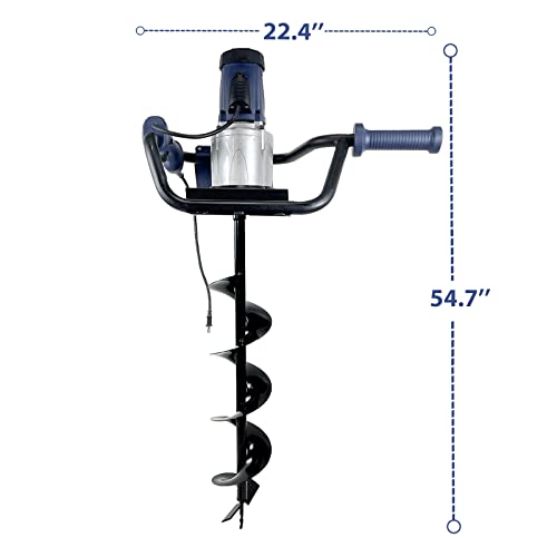 1500W Electric Post-Hole Digger with 6-Inch Auger Bit, Earth Auger Drill, Auger Bit Earth Auger, Ideal for Post Hole Digging, Drilling, Tree Planting