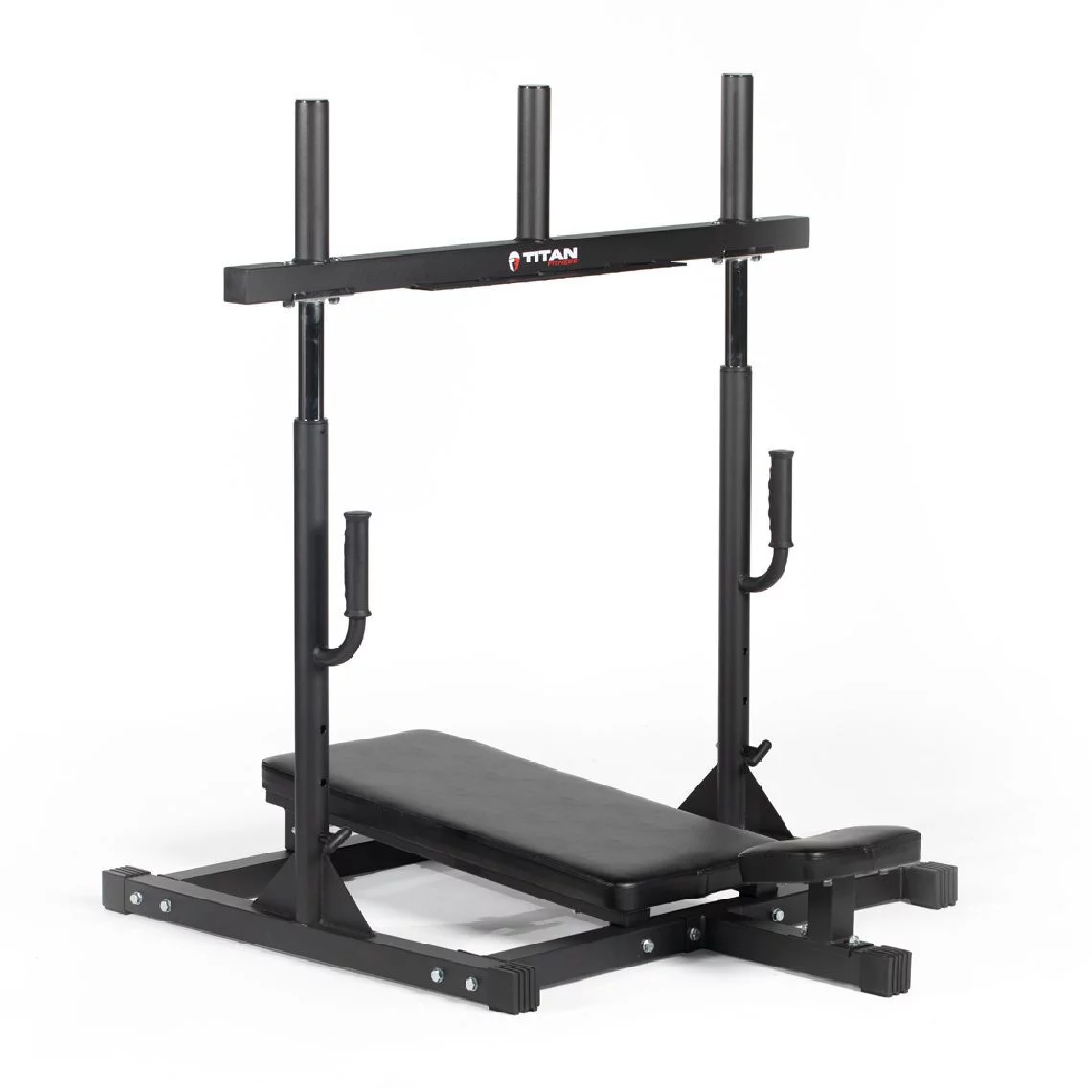 Titan Fitness Vertical Leg Press Machine, 400 LB Capacity, Diamond Footplate Olympic Plate Compatible, Leg Strengthening Workout