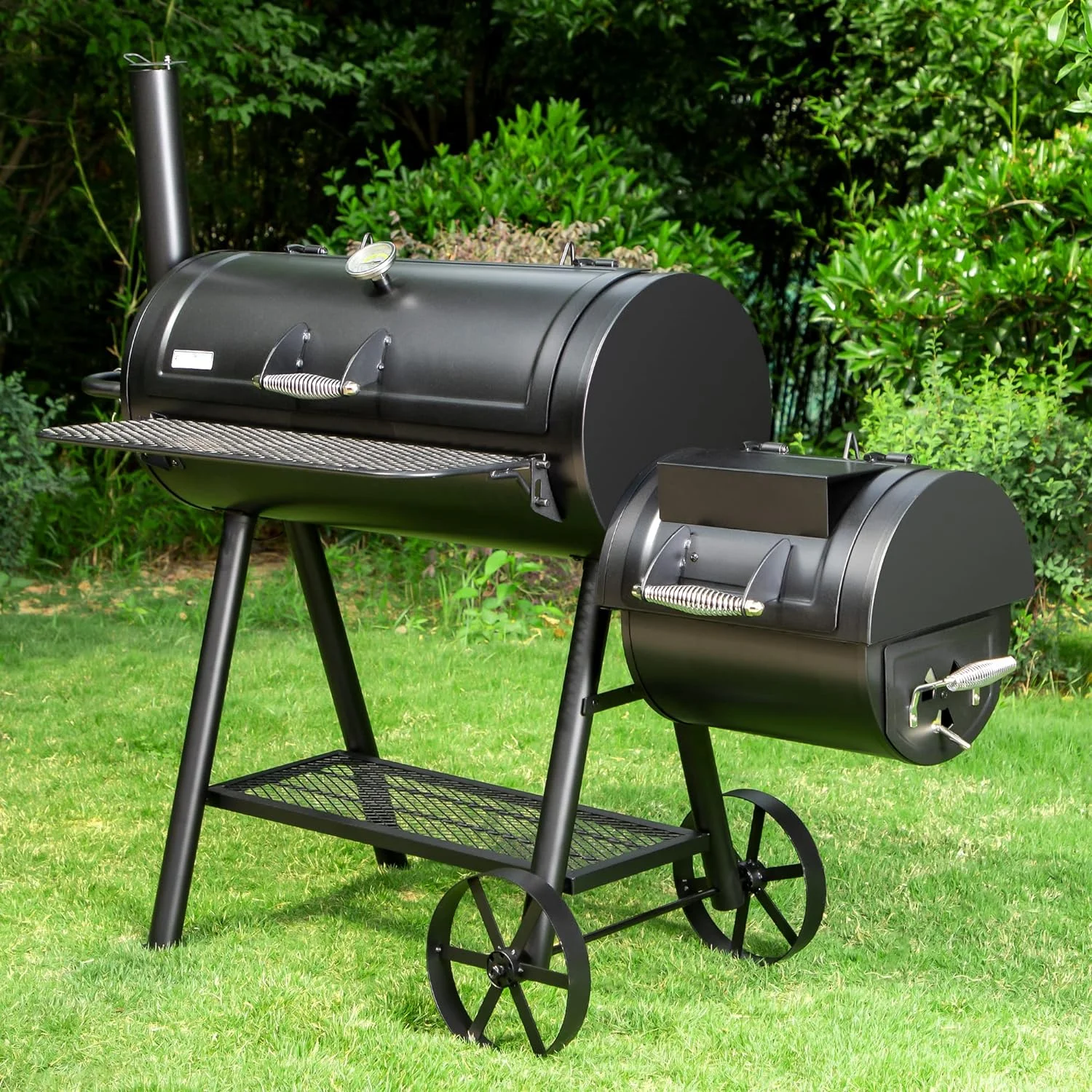 YOJFOTOU Heavy Duty Outdoor Smoker,Extra Large Cooking Area(941 sq.in. in Total) Offset Smoker