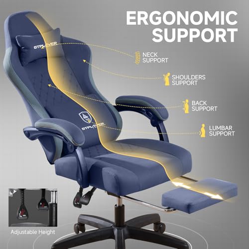 GTPLAYER Office Chair, Gaming Computer Desk Fabric Chair with Footrest