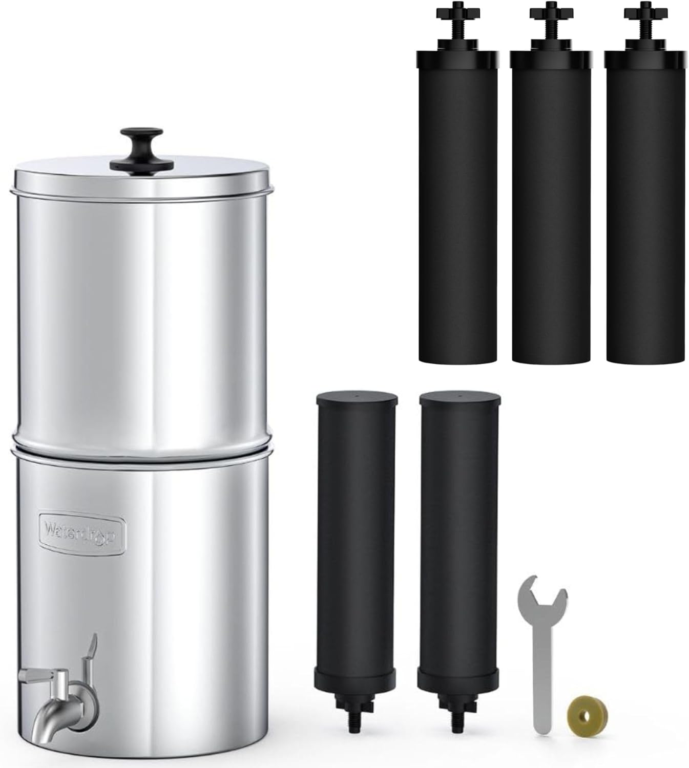 Waterdrop 1.5 Gallon Countertop Water Filtration System, NSF/ANSI 42&372 Certified Black Carbon Elements, Reduce Lead and Up to 99% Chlorine