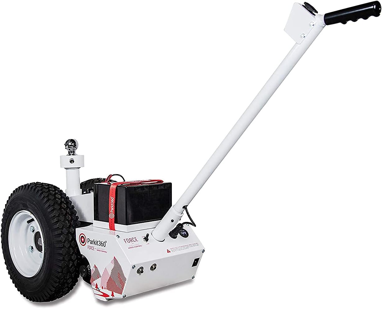Parkit360 5K B2 Battery Powered Trailer Jack Utility Dolly for Easy Pulling with 2 Hitch Balls Included, Great for Camper, Cargo, and Boat Trailers