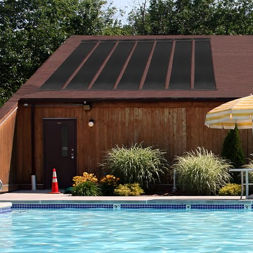 IRONMAX Solar Pool Heater, 2.5 x 16.5 Feet In-Ground/Above-Ground Swimming Pool Heating System, Weatherproof Pool Warmer