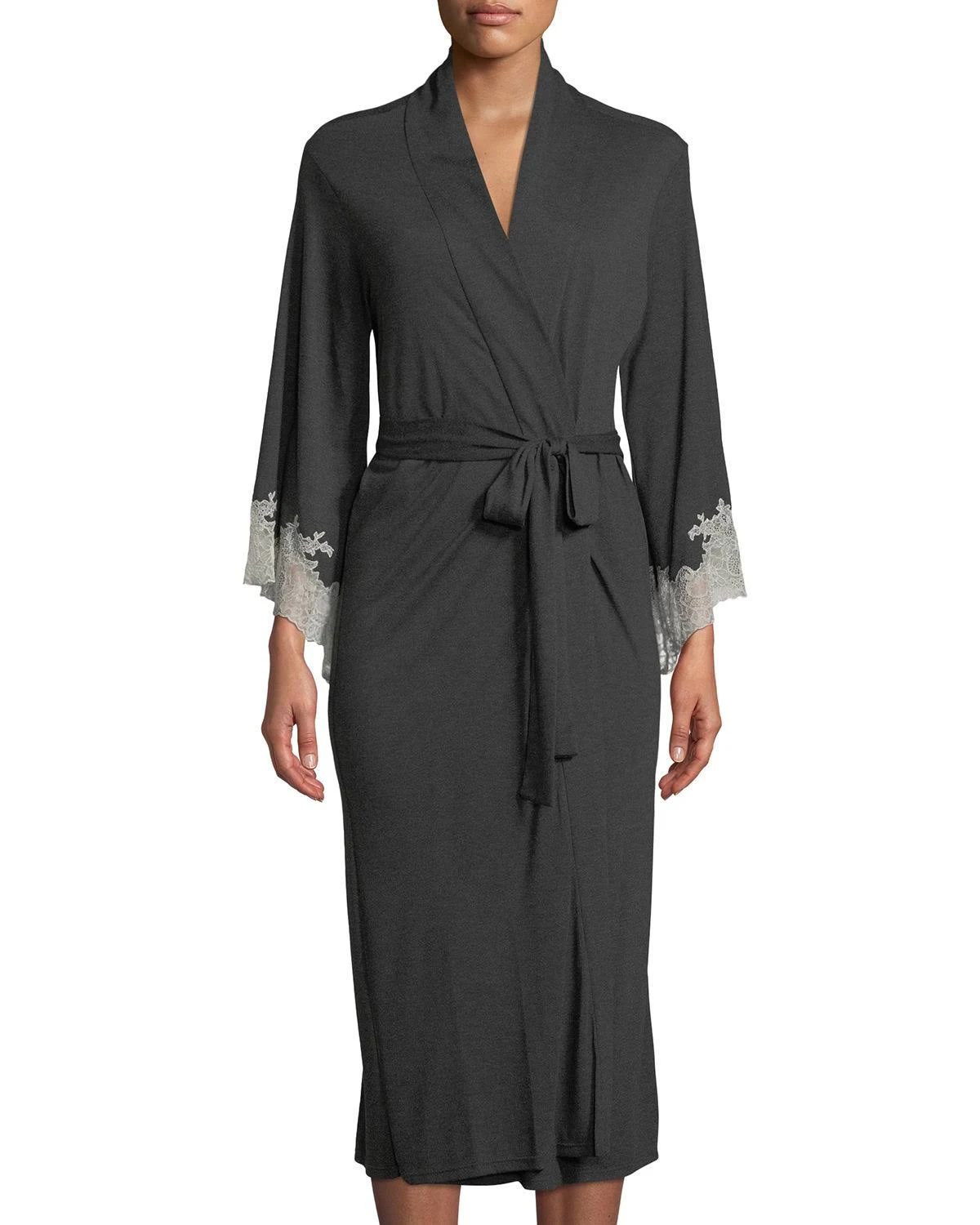 Natori Luxe Shangri-La Robe - Grey - X-Small