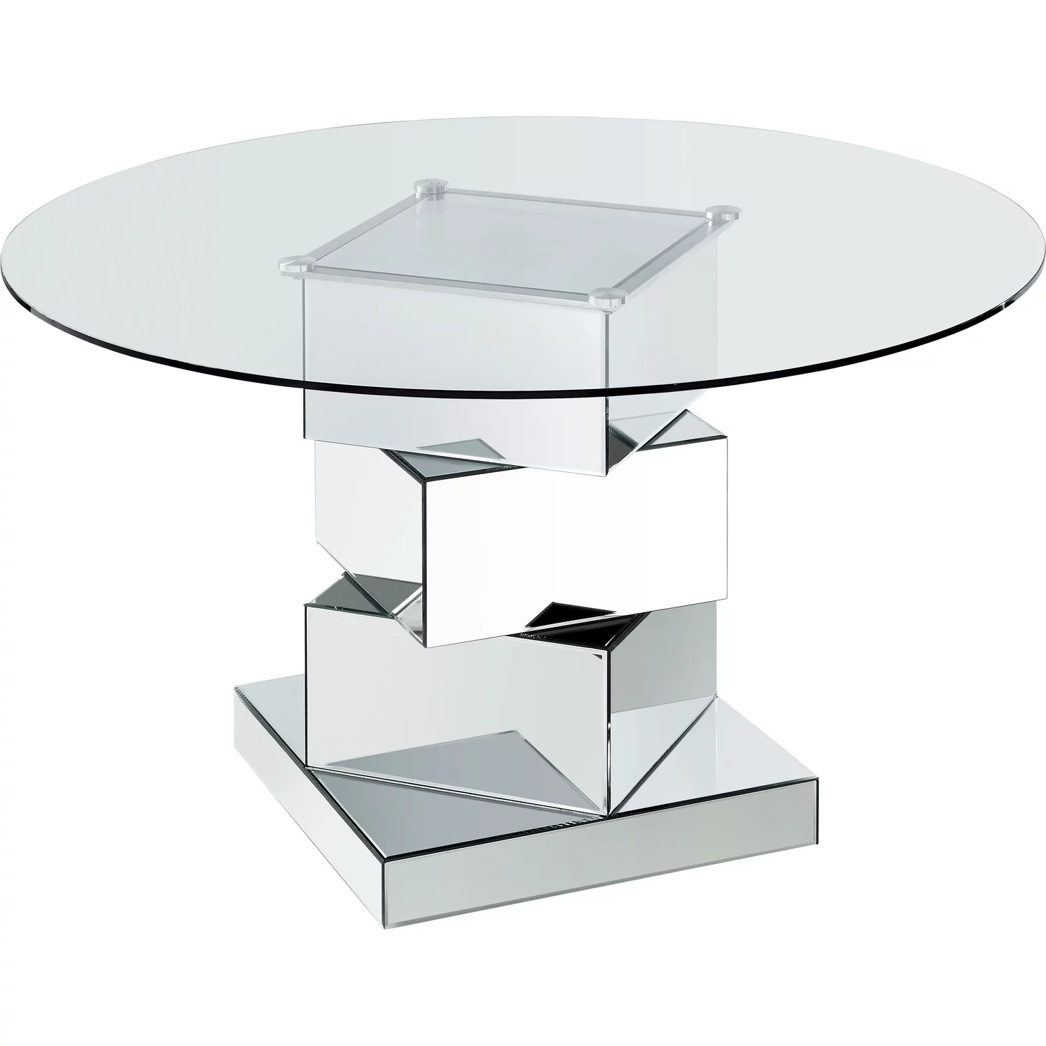 Homestock Asian Aesthetics Chrome Dining Table