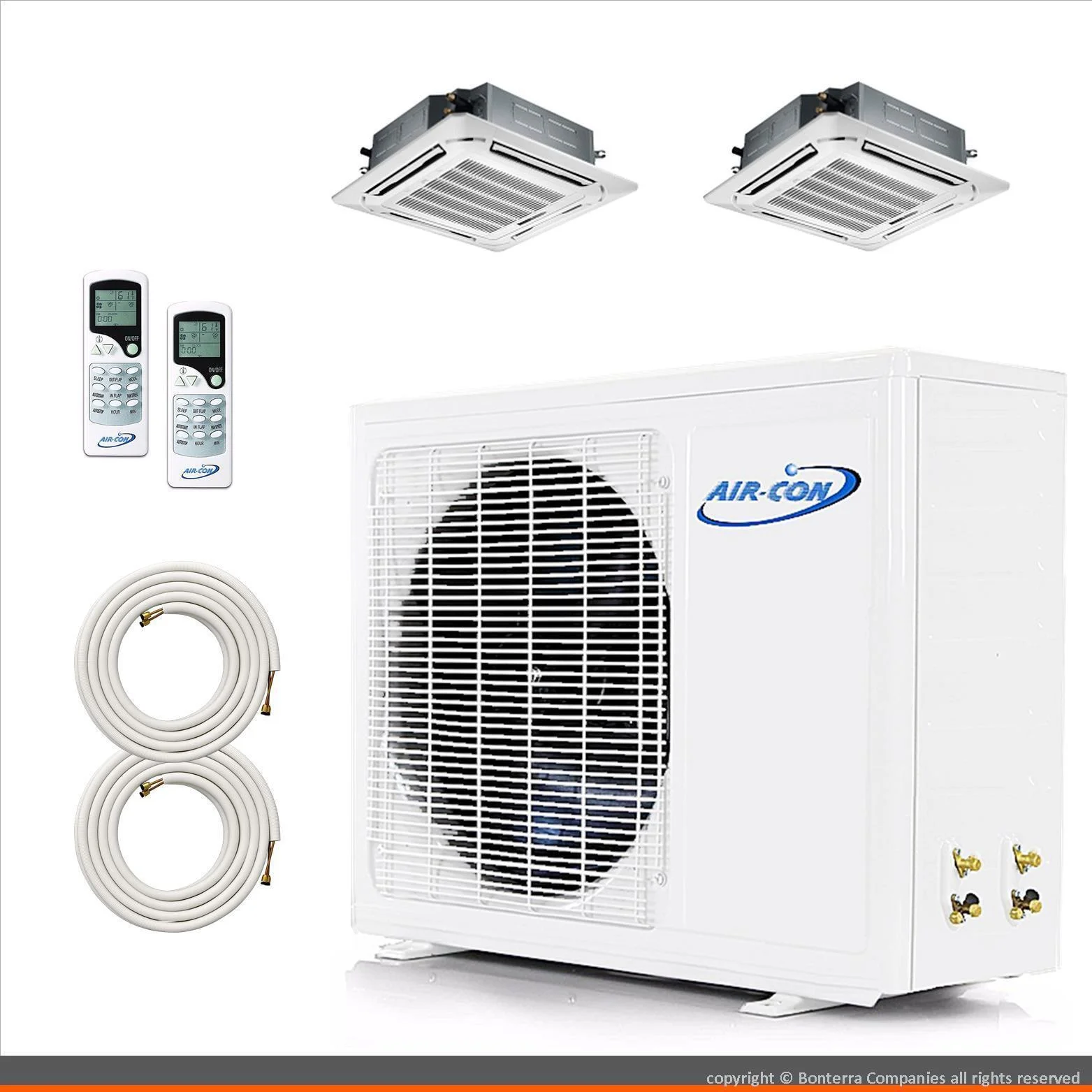 Air-Con Mini Split Air Conditioner Heat Pump Ductless 2 Zone 9000 12000 BTU SEER 21 - Curated Treasures Market