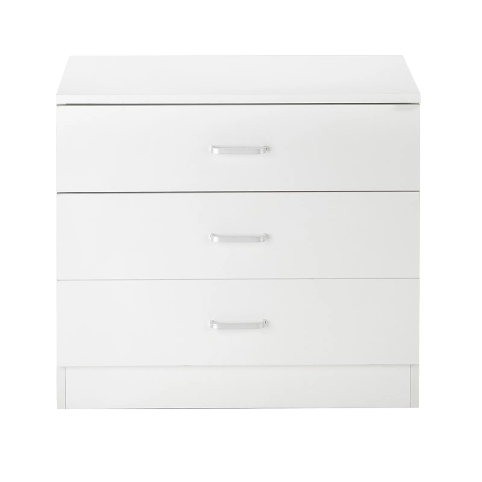 3-Drawer Dresser, White Chester Drawer Bedside Nightstand for Bedroom, Under Desk File Storage Cabinet for Office with Sliding Drawer Metal Handle