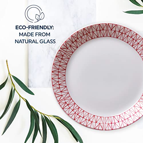 Corelle Everyday Expressions 12-Pc Dinnerware Set, Service for 4, Durable and Eco-Friendly, Higher Rim Glass Plate & Bowl Set