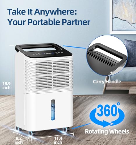 Dehumidifier,TABYIK 35 OZ Small Dehumidifiers for Room for Home, Quiet with Auto Shut Off, Dehumidifiers for Bedroom (280 sq. ft), Bathroom, RV
