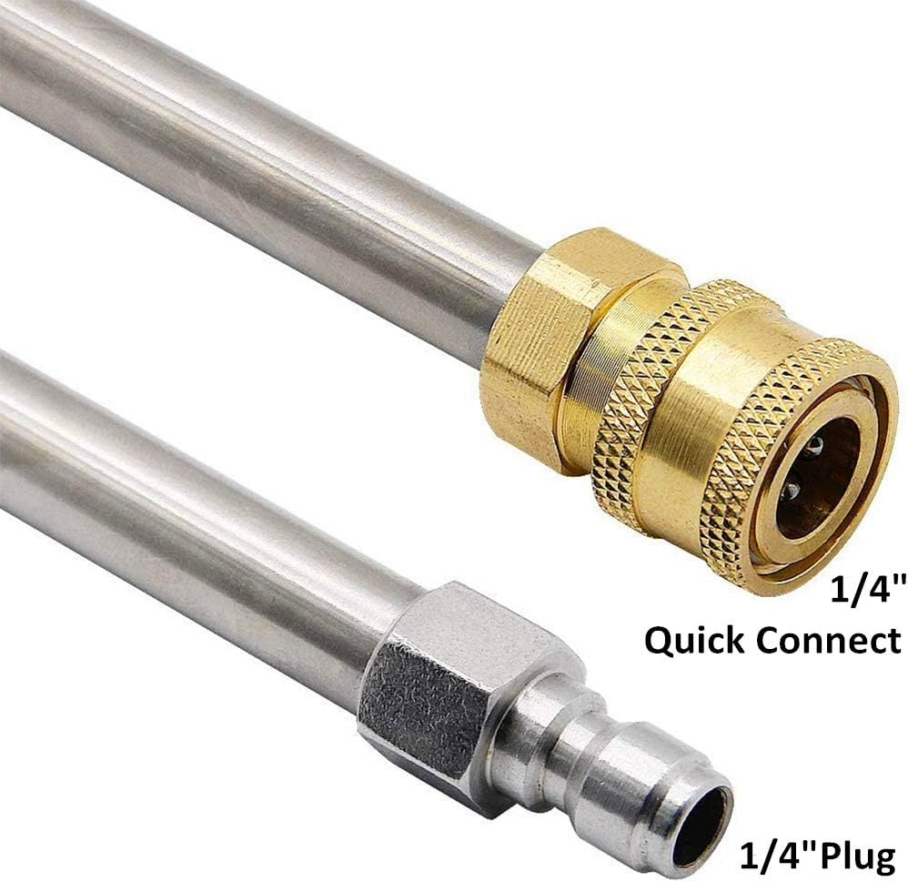 Twinkle Star 16 Inch Pressure Washer Undercarriage Cleaner, Under Car Water Broom with 16" Straight Extension Wand and 16" 45 Degree Curved Wand