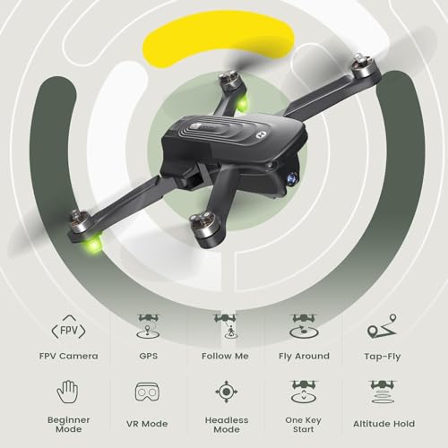Holy Stone GPS Drone with 4K Camera for Adults, HS175D RC Quadcopter with Auto Return, Follow Me, Brushless Motor, Circle Fly, Waypoint Fly