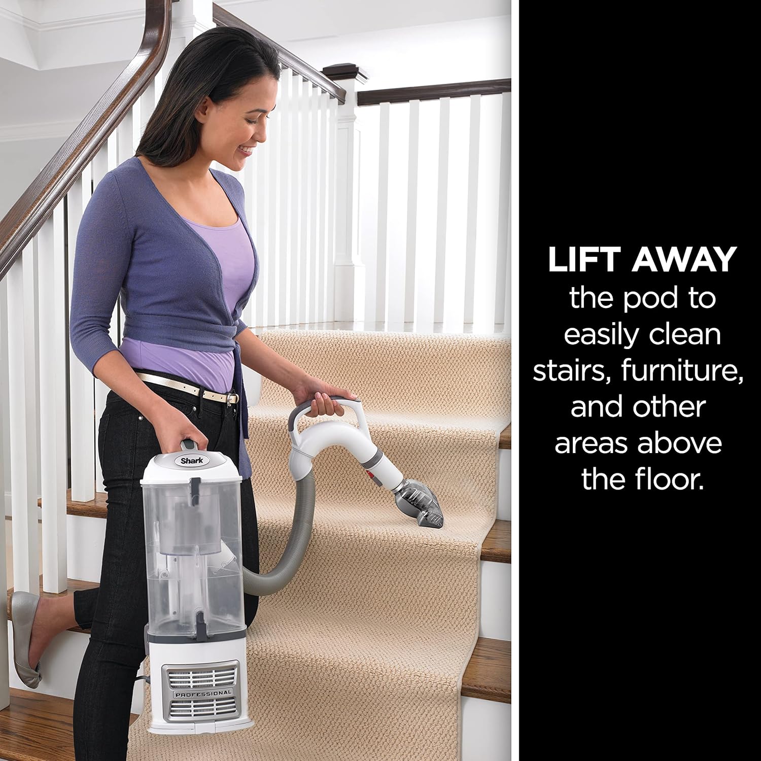 Shark NV358 Navigator Lift-Away Professional Bagless Upright Vacuum Cleaner, HEPA Filter, Powerful & Lightweight, Clean Carpet