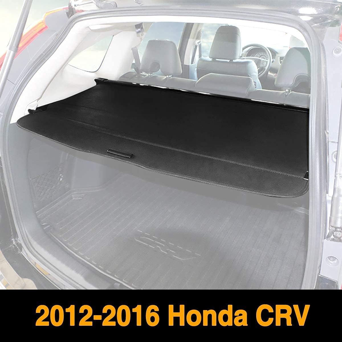 Autoxrun Cargo Cover Replacement for 2012-2016 Honda CRV Retractable Rear Trunk Security Cover Shielding Shade Black