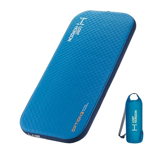 LOSTHORIZON Air & Foam Camping Mattress, Self-Inflating Sleeping Pad, 4.5" Thick, with Pump Sack, Cot