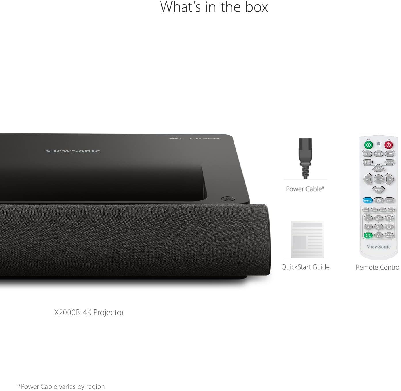 ViewSonic X2000B-4K Ultra Short Throw 4K UHD Laser Projector with 2000 Lumens, Wi-Fi Connectivity, Cinematic Colors