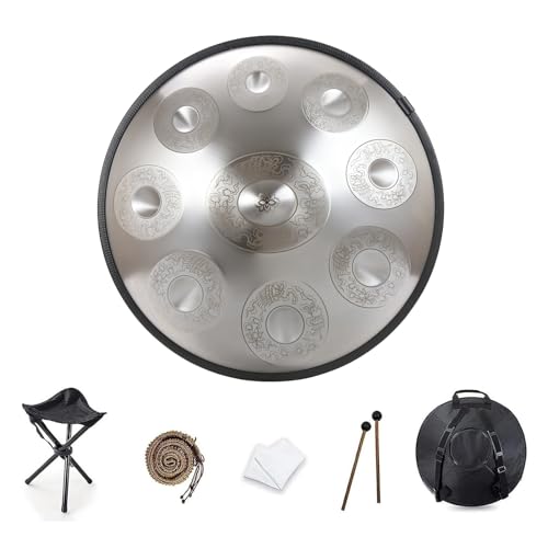 Handpan Drum 9/10/12 Notes 22 inch Handpan Drum 432HZ/440HZ D minor For sound healing, personal meditation, yoga, with soft bag, mallets
