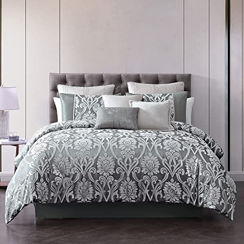 Riverbrook Home 100% Polyester Comforter Set, Queen, Hillcrest - Ivory/Gold, 9 Piece Set