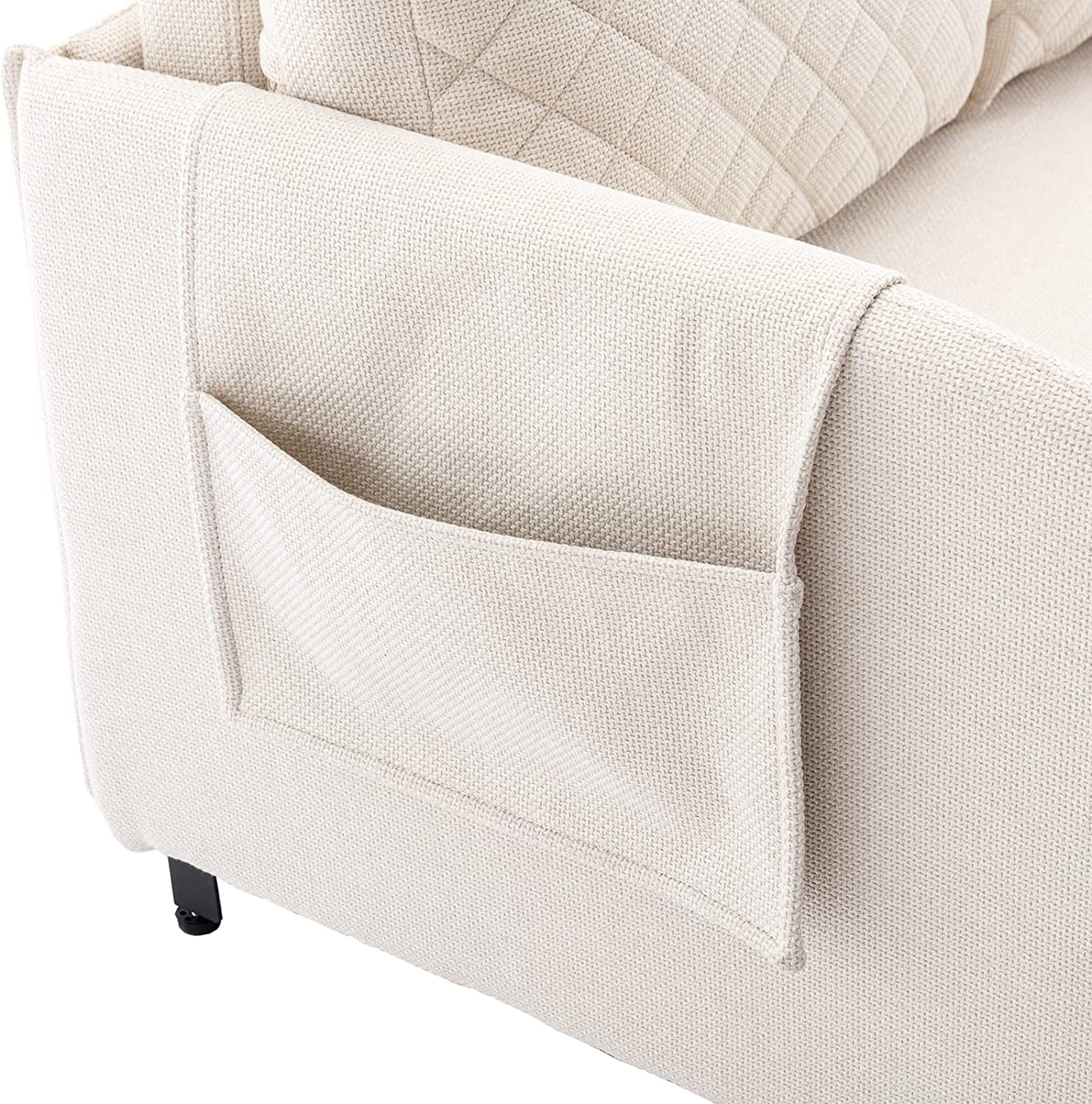 Tabaray Mini Pull Out Couch Bed,Twin Sleeper Sofa with Storage Barcket and Side Pocket,Love sSeats for Living Room,Bedroom,Office