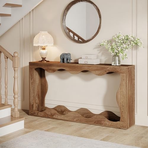 Tribesigns 63 Inches Farmhouse Console Table with Storage, Couch Table Behind Sofa, Long Entryway Sofa Station, Narrow Console Stand