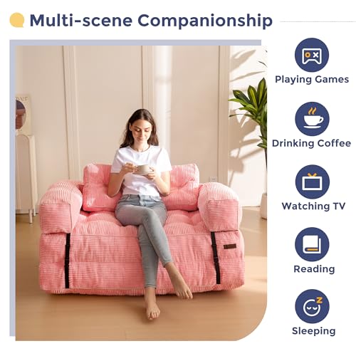 MAXYOYO Folding Sofa Bed, L-Shaped Convertible Sofa Bed with Armrest Foldable Sleeper Couch with Pillow
