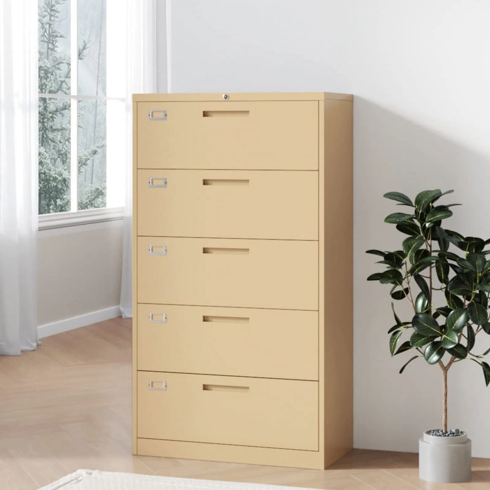 STANI 5 Drawers Lateral File Cabinet with Lock - Metal Steel Filling Cabinets for Home Office