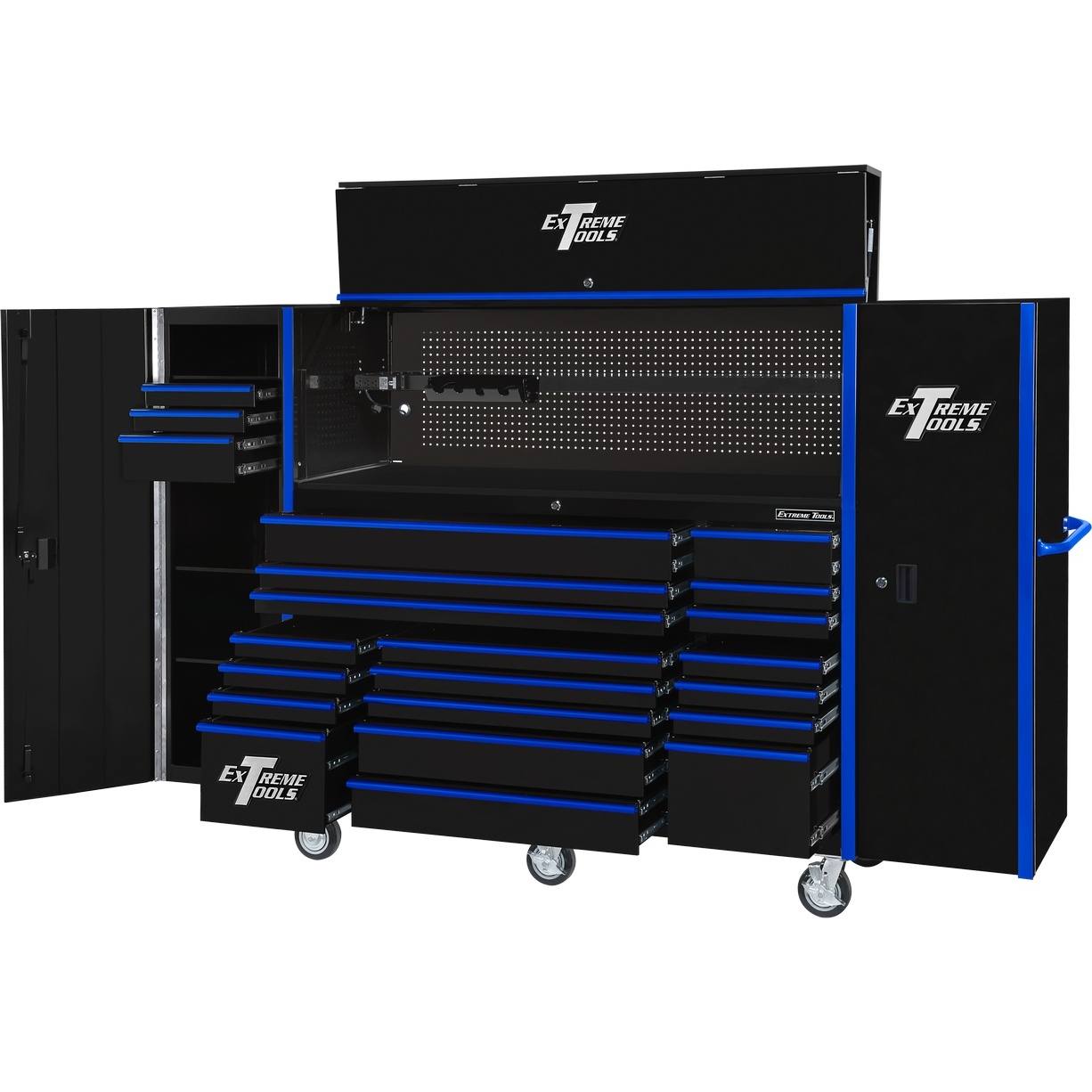 Extreme Tools 72 x 25 19 Drawers Roller, Hutch & 2 Side Lockers Combo